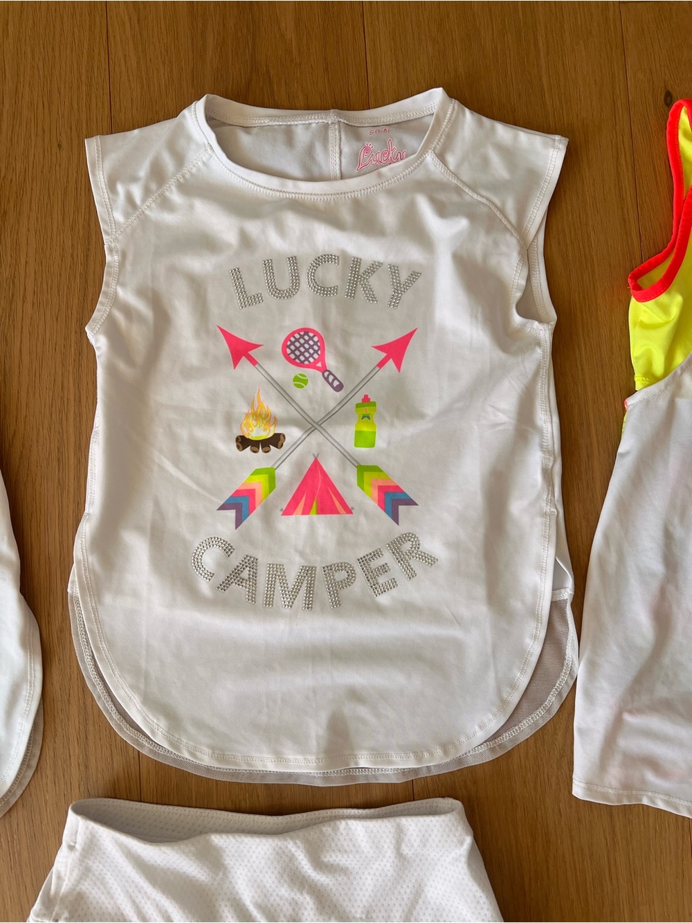 Lucky in Love Tennis Tops & Skirt Bundle Girls S 7-8 $125 - Picture 4 of 11